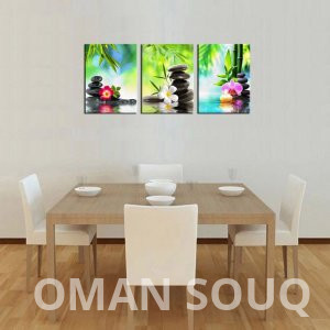 Zen Wall Art Canvas Art Decor SPA Stone Green Bamboo Pink Waterlily Frangipani Pictures Modern Canvas Artwork