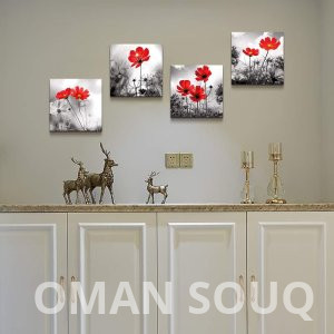 hyidecorart 4pcs Modern Salon Theme Black and White Plant